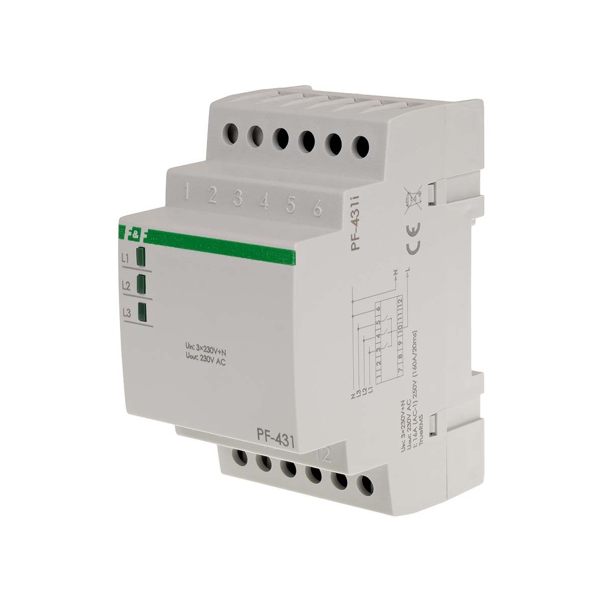 PF-431i automatyczny przełącznik faz z fazą priorytetową, przekaźnik inrush (160A/20ms) F&F
