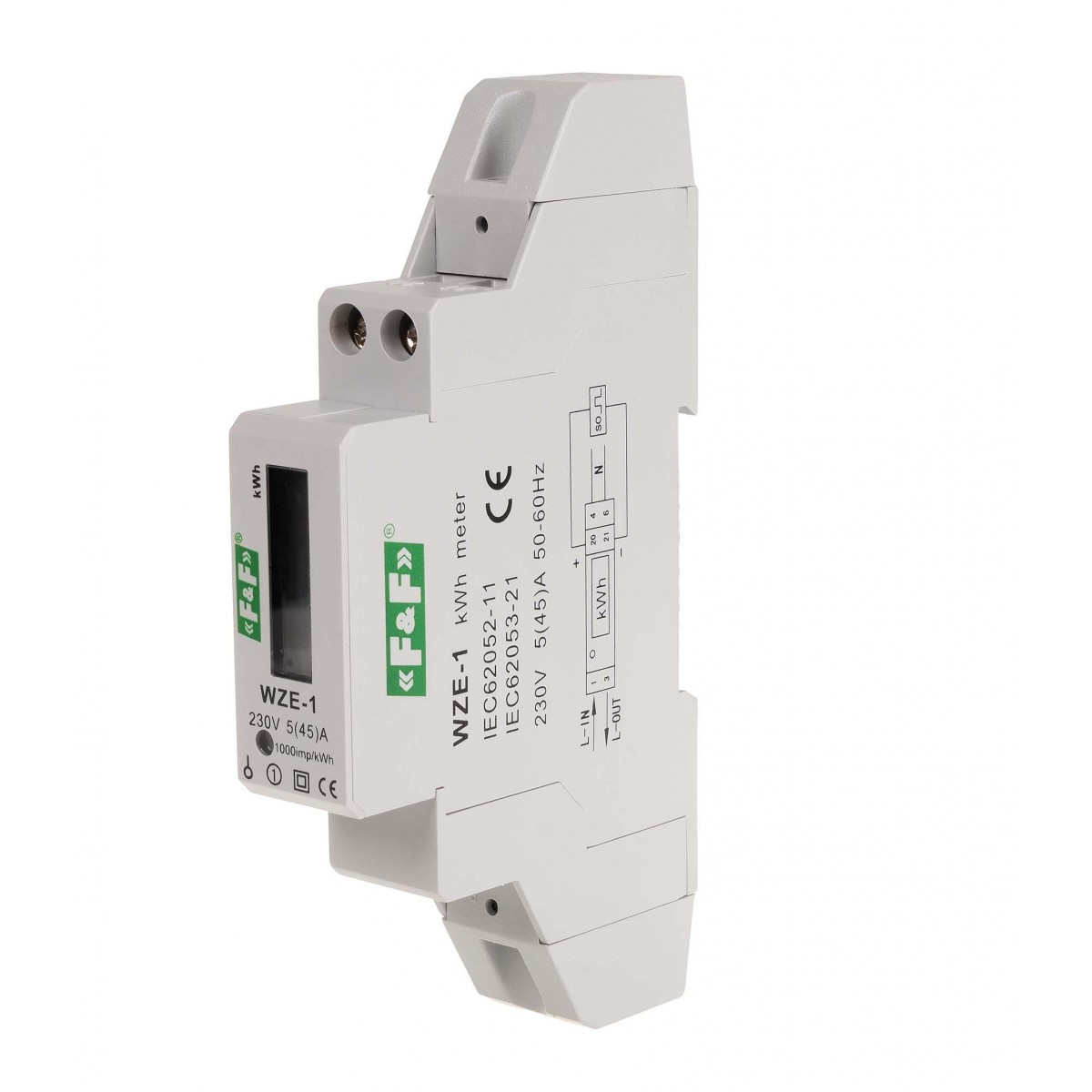 WZE-1 Jednofazowy licznik zużycia energii 45A MID F&F