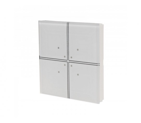 GS4-DC-W Szklany przycisk dotykowy do automatyki domowej dowolnego producenta 24V, biały F&F