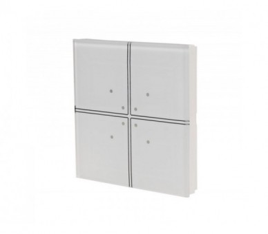 GS2-AC-R-W Szklany przycisk dotykowy 2-przyciskowy do instalacji tradycyjnych 230V z odbiornikami dużej mocy, biały F&F
