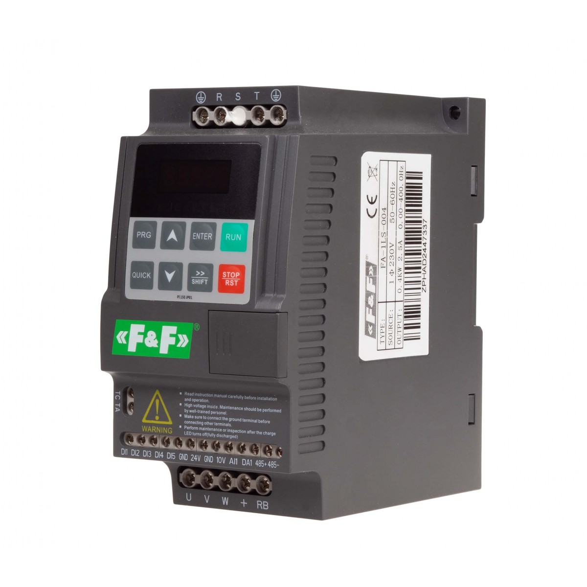 FA-3HS-007 Falownik miniaturowy, trójfazowy, Pmax0,75 kW, Uwe3x400 V AC, Iwe4,3 A, Uwy3x400 V AC, Iwy2,5 A F&F