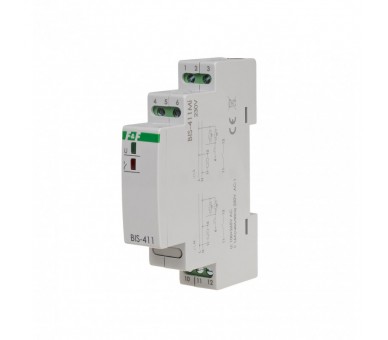 BIS-411M-LED Przekaźnik bistabilny z pamięcią, montaż na szynie DIN, 230V, z przekaźnikiem inrush 160A/20ms F&F