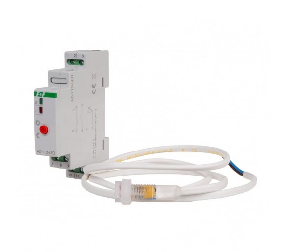 AZ-112-LED Automat zmierzchowy AZ-112-LED z zewnętrzną sondą, przekaźnik InRush16 A (160 A/20 ms) F&F