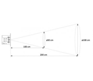 DRL-12-9 Laserowy czujnik odległości CZARNY czujnik ruchu do sterownia oświetleniem na schodach i korytarzach F&F