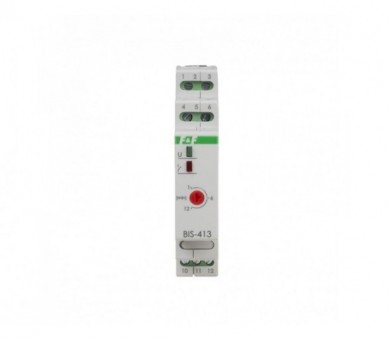 BIS-413M-24V Przekaźnik bistabilny z wyłącznikiem czasowym z pamięcią na szynę DIN, F&F