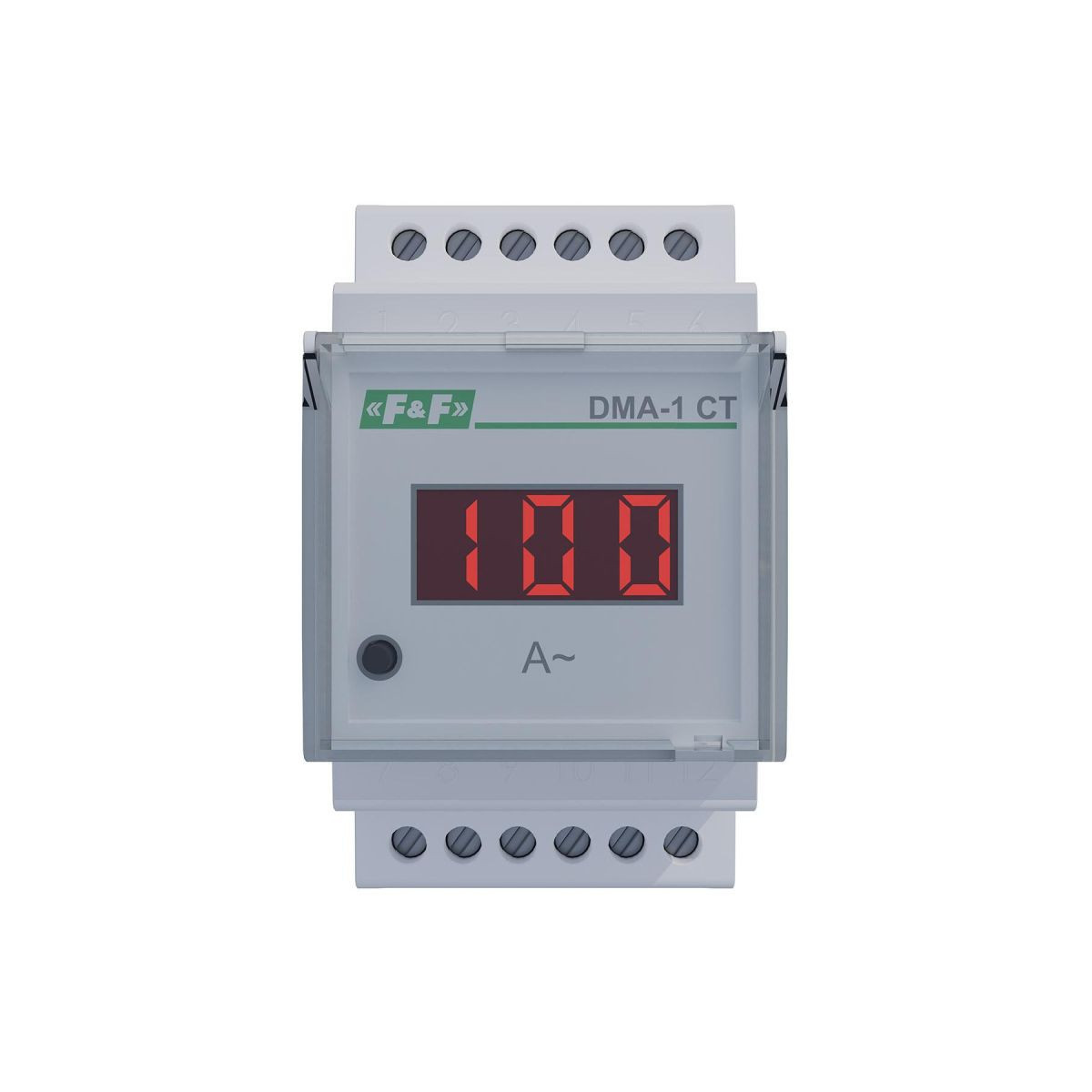 DMA-1RMS-CT Cyfrowy wskaźnik wartości natężenia prądu TrueRMS, jednofazowy DMA-1RMS-CT, pomiar półprośredni. Z programowalną przekładnią F&F