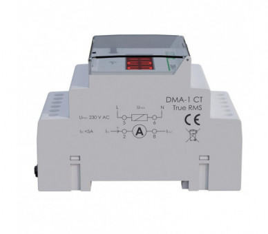 DMA-1RMS-CT Cyfrowy wskaźnik wartości natężenia prądu TrueRMS, jednofazowy DMA-1RMS-CT, pomiar półprośredni. Z programowalną przekładnią F&F