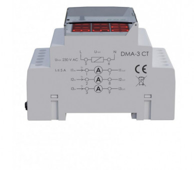 DMA-3-CT Cyfrowy wskaźnik wartości natężenia prądu, trójfazowy DMA-3-CT, pomiar półpośredni. Z programowalną przekładnią F&F