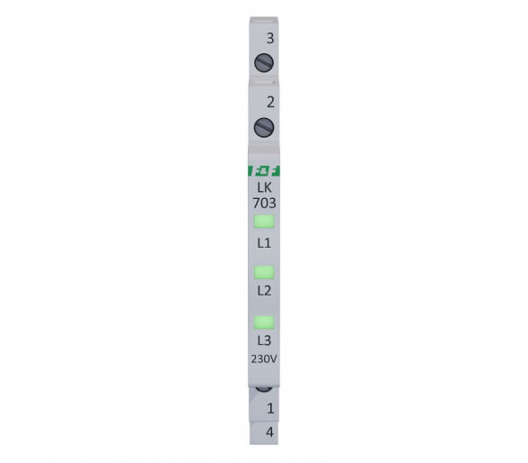 LK-703G Lampka kontrolna zasilania 1/3S 3xLED ZIELONA F&F