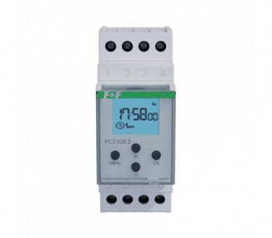PCZ-528 Zegar sterujący PCZ-528.3 jest uniwersalnym zegarem programowalnym łączącym w sobie cechy zegara astronomicznego, tygodniowego oraz rocznego. F&F