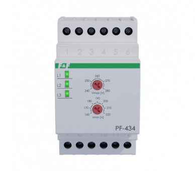 PF-434-TRMS Automatyczny przełącznik faz do współpracy ze stycznikiem z fazą priorytetową, regulowany F&F