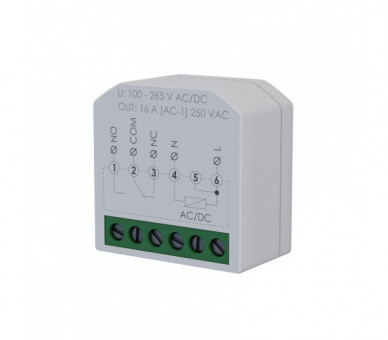 PP-1P-Pico Miniaturowy przekaźnik elektromagnetyczny, 1P 16A, montaż podtynkowy,U230V F&F