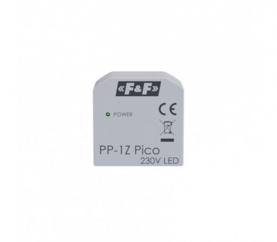 PP-1Z-LED-Pico Miniaturowy przekaźnik elektromagnetyczny, 1Z 16A, montaż podtynkowy,U100-265V AC,styk:1Z 16A (120A/20ms) F&F