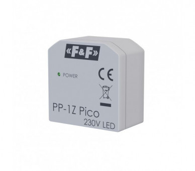 PP-1Z-LED-Pico Miniaturowy przekaźnik elektromagnetyczny, 1Z 16A, montaż podtynkowy,U100-265V AC,styk:1Z 16A (120A/20ms) F&F
