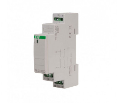 PK-2Z-LED-230V Przekaźnik elektromagnetyczny PK-1P 230 V, styk2 x NO 16 A, Inrush 120A/20ms F&F