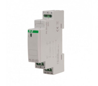 PK-2Z-LED-24V Przekaźnik elektromagnetyczny PK-1P 24 V, styk 2 x NO 16 A, Inrush 120A/20ms F&F