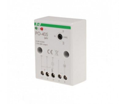 PO-405-24V Przekaźnik czasowy z opóźnionym odpadaniem 24V, montaż natablicowy F&F