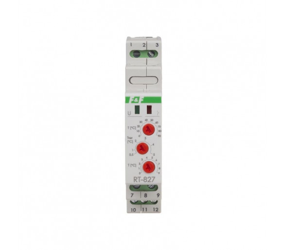 RT-827 Regulator temperatury - zakres 0 do 99st.C, I16A, 1moduł F&F