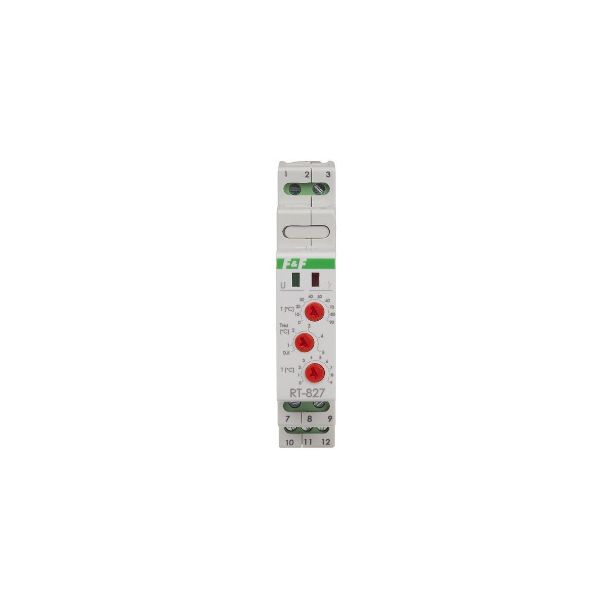 RT-827 Regulator temperatury - zakres 0 do 99st.C, I16A, 1moduł F&F
