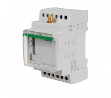 SIMplyMAX-P02-12V Przekaźnik zdalnego sterowania GSM (CLIP) 2xWY, 2xWE sterowanie bramą 12V 2NO/NC montaż na szynie DIN F&F