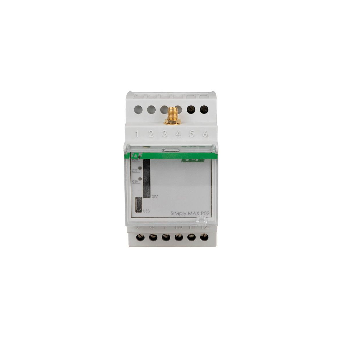 SimplyMAX-P05 Przekaźnik zdalnego sterowania GSM - licznik impulsów i czasu pracy / załącz-wyłącz / funkcja alarm, 230V, 1xNO F&F