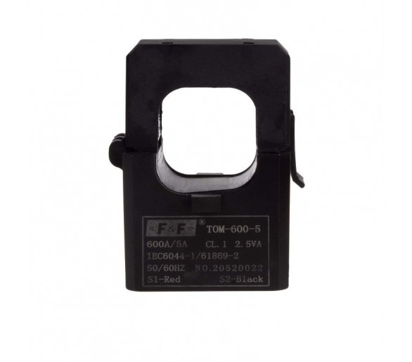 TOM-600-5 Miniaturowy przekładnik prądowy z otwieranym rdzeniem 600-5A kl.1 F&F