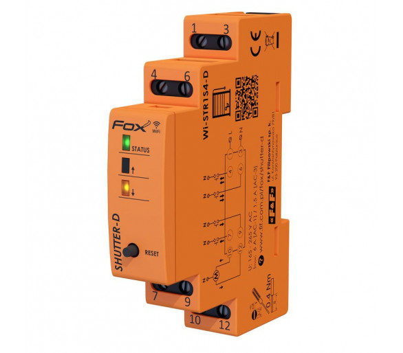 WI-STR1S4-D SHUTTER-D Sterownik do rolet WI-FI na szynę DIN, 230 V, obciążalność do 320 W F&F
