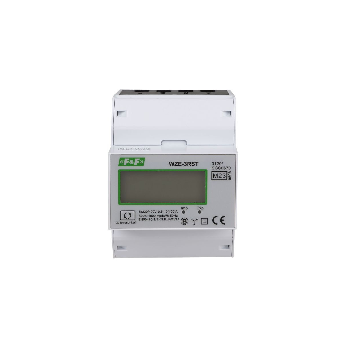 WZE-3RST Trójfazowy licznik zużycia energii, z funkcją RESET F&F