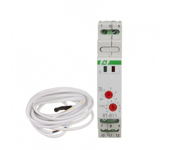 RT-811 Regulator temperatury przeciw zamarzaniu zakres -4 do +5 st.C, I16A, 1moduł F&F
