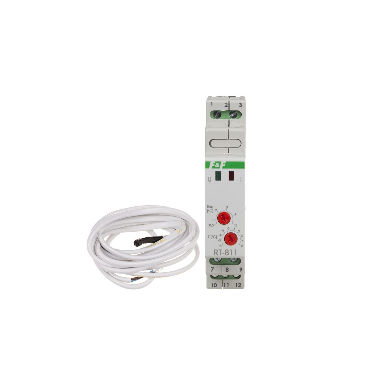 RT-811 Regulator temperatury przeciw zamarzaniu zakres -4 do +5 st.C, I16A, 1moduł F&F