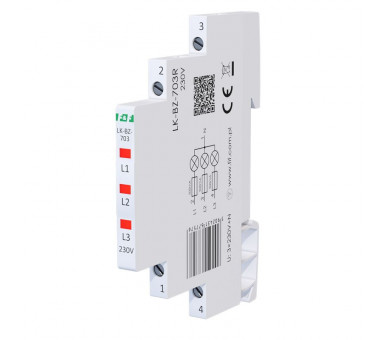 LK-BZ-703R 230 V Lampka kontrolna 1/3S 3xLED CZERWONA F&F