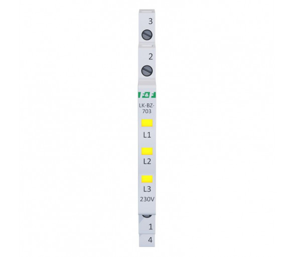 LK-BZ-703Y 230 V Lampka kontrolna 1/3S 3xLED ŻÓŁTA F&F
