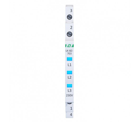 LK-BZ-703B 230 V Lampka kontrolna 1/3S 3xLED NIEBIESKA F&F