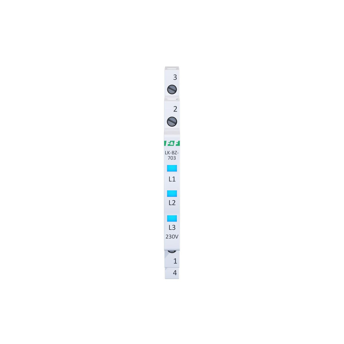 LK-BZ-703B 230 V Lampka kontrolna 1/3S 3xLED NIEBIESKA F&F