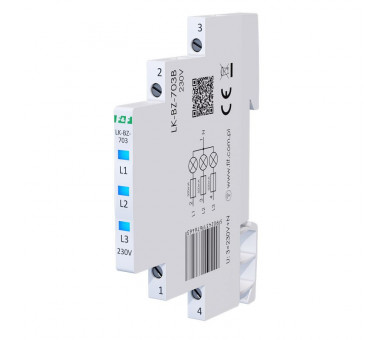 LK-BZ-703B 230 V Lampka kontrolna 1/3S 3xLED NIEBIESKA F&F