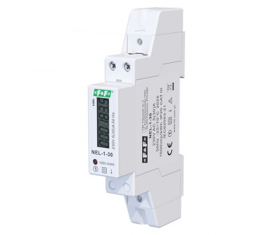 Wskaźnik licznik zużycia energii elektrycznej 1-fazowy, 230 VAC, 30 A, 1 moduł