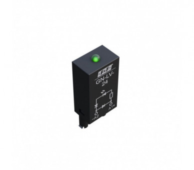Moduł przeciwprzepięciowy z diodą LED do przekaźników z cewką 24V DC F&F GN-LV-24
