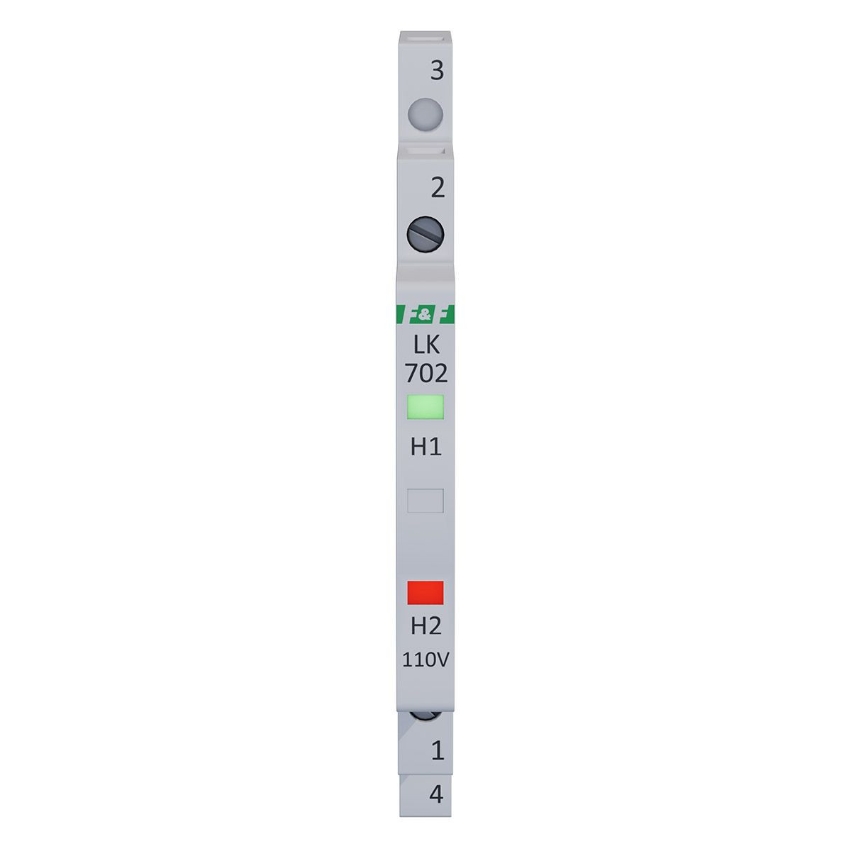 Lampka kontrolna zasilania 1/3S 110V AC/DC 2xLED CZERWONA/ZIELONA F&F LK-702-110V