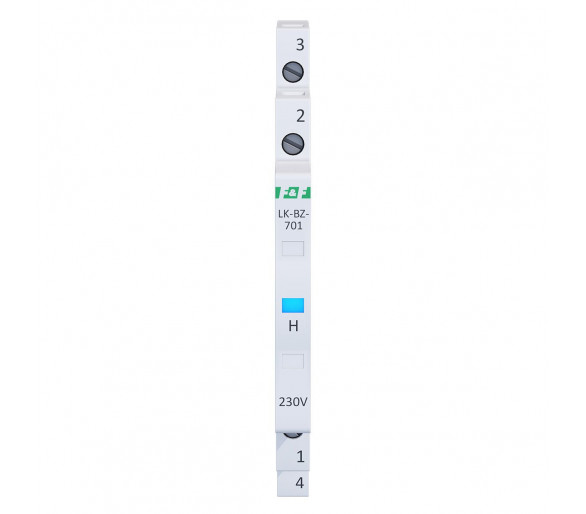 Lampka kontrolna zasilania z zabezpieczeniem 1/3S 1xLED NIEBIESKA F&F LK-BZ-701B