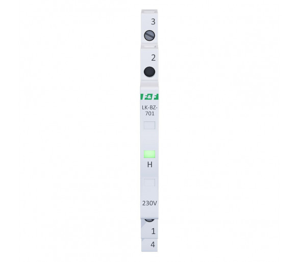 Lampka kontrolna zasilania z zabezpieczeniem 1/3S 1xLED ZIELONA F&F LK-BZ-701G