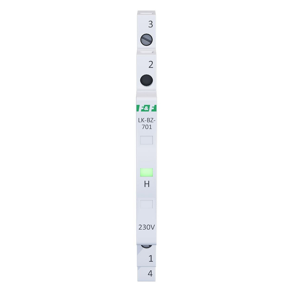 Lampka kontrolna zasilania z zabezpieczeniem 1/3S 1xLED ZIELONA F&F LK-BZ-701G