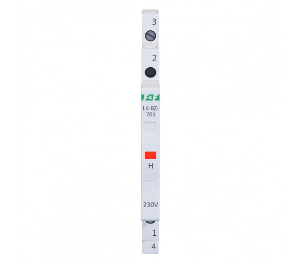 Lampka kontrolna zasilania z zabezpieczeniem 1/3S 1xLED CZERWONA F&F LK-BZ-701R