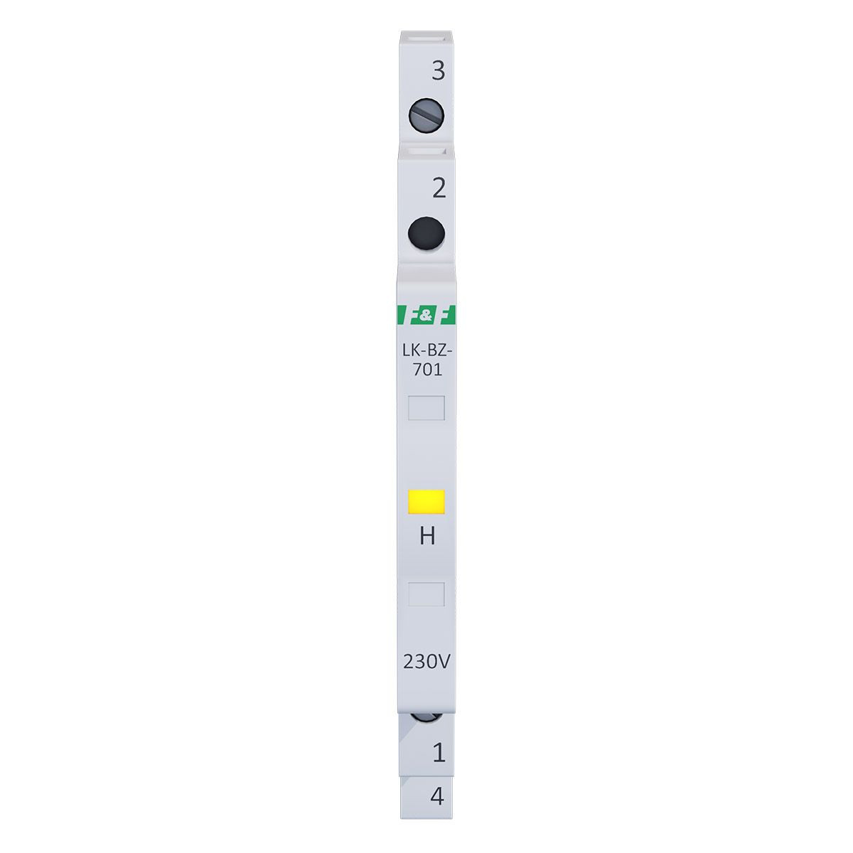 Lampka kontrolna zasilania z zabezpieczeniem 1/3S 1xLED ŻÓŁTA F&F LK-BZ-701Y