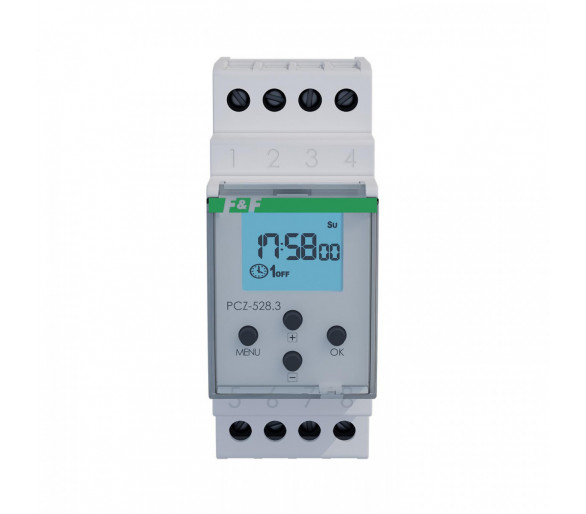 Zegar sterujący PCZ-528.4 uniwersalny, roczny, astro, tygodniowy, z NFC, iOS, Android F&F PCZ-528.4