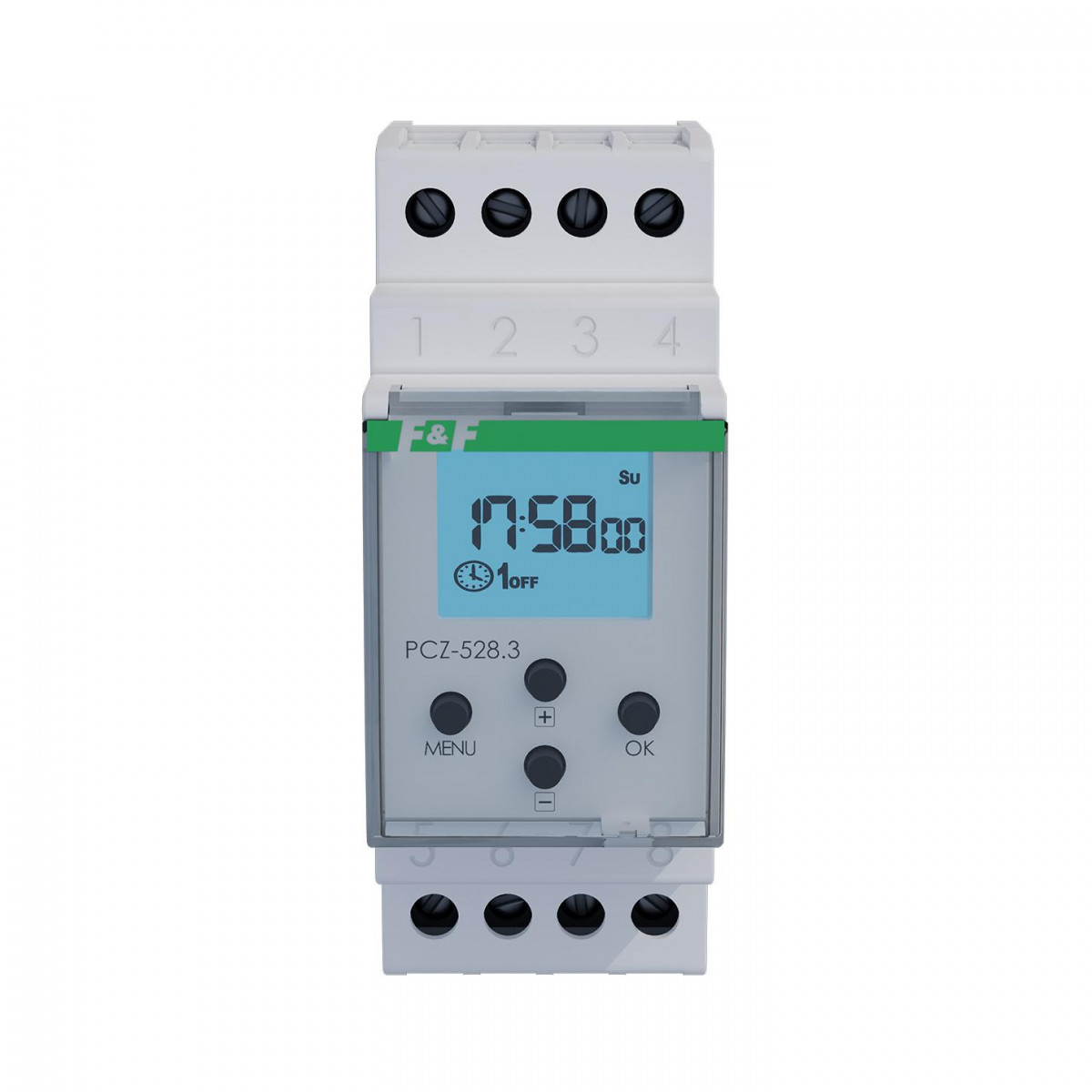 Zegar sterujący PCZ-528.4 uniwersalny, roczny, astro, tygodniowy, z NFC, iOS, Android F&F PCZ-528.4