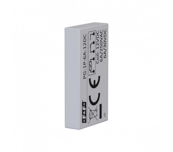 Przekaźnik interfejsowy 1xNO/NC, 6A/250V AC lub 6A/30V DC, napięcie zasilania cewki 12V DC F&F PG-1P-6A-12DC