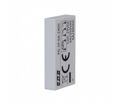 Przekaźnik interfejsowy 1xNO/NC, 6A/250V AC lub 6A/30V DC, napięcie zasilania cewki 24V DC F&F PG-1P-6A-24DC