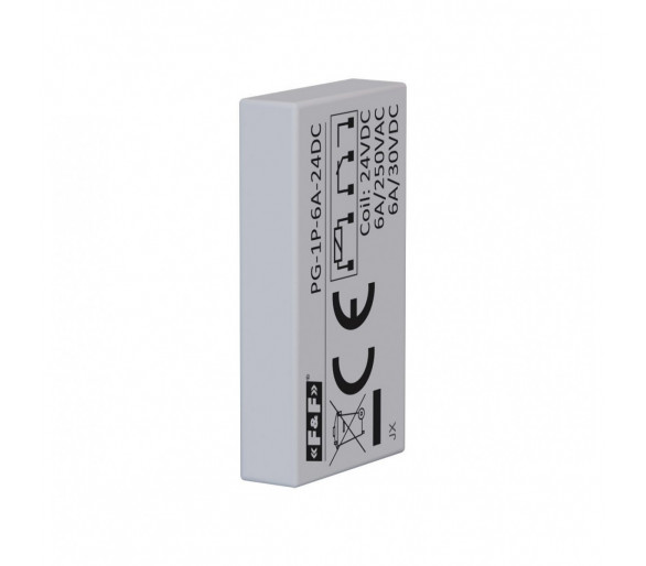 Przekaźnik interfejsowy 1xNO/NC, 6A/250V AC lub 6A/30V DC, napięcie zasilania cewki 24V DC F&F PG-1P-6A-24DC