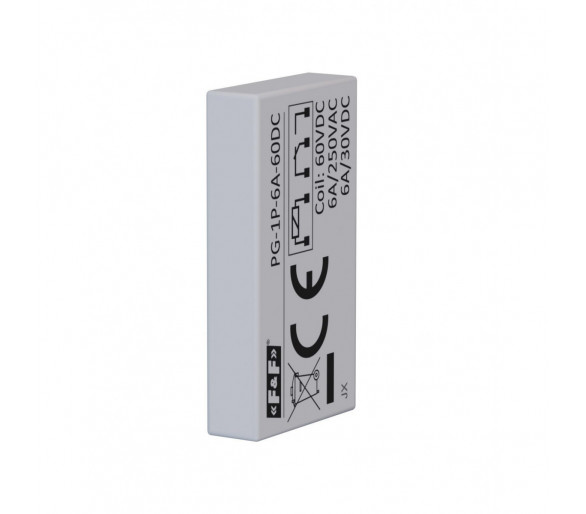 Przekaźnik interfejsowy 1xNO/NC, 6A/250V AC lub 6A/60V DC, napięcie zasilania cewki 60V DC F&F PG-1P-6A-60DC