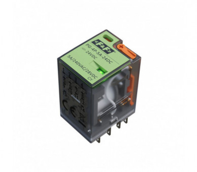 Przekaźnik interfejsowy 4xNO/NC, obciążalność (na kanał) 5A/240V AC lub 12A/28V DC, napięcie zasilania cewki 24V DC F&F PG-4P-5A-24DC